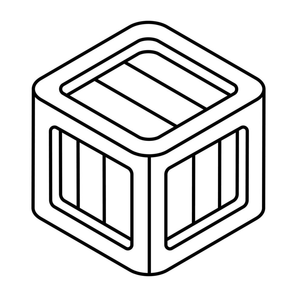 un único diseño icono de de madera caja vector