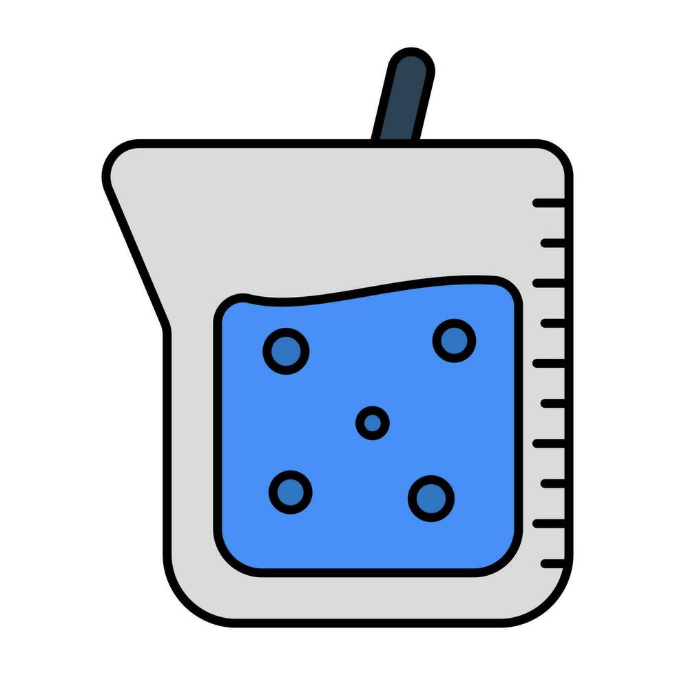 An editable design icon of chemical beaker vector