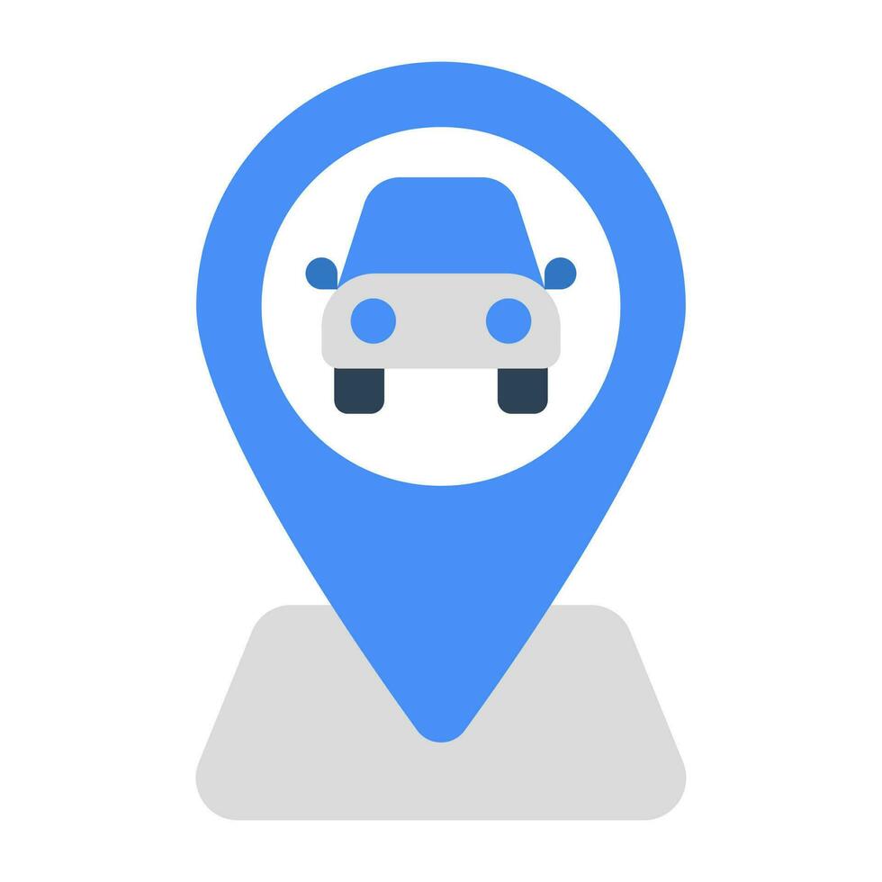 A flat design icon of car location vector