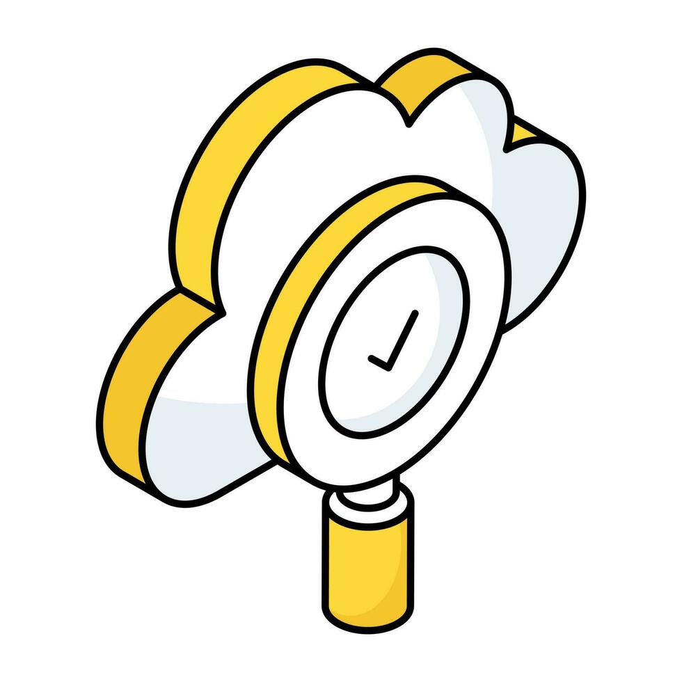 An icon design of search cloud vector