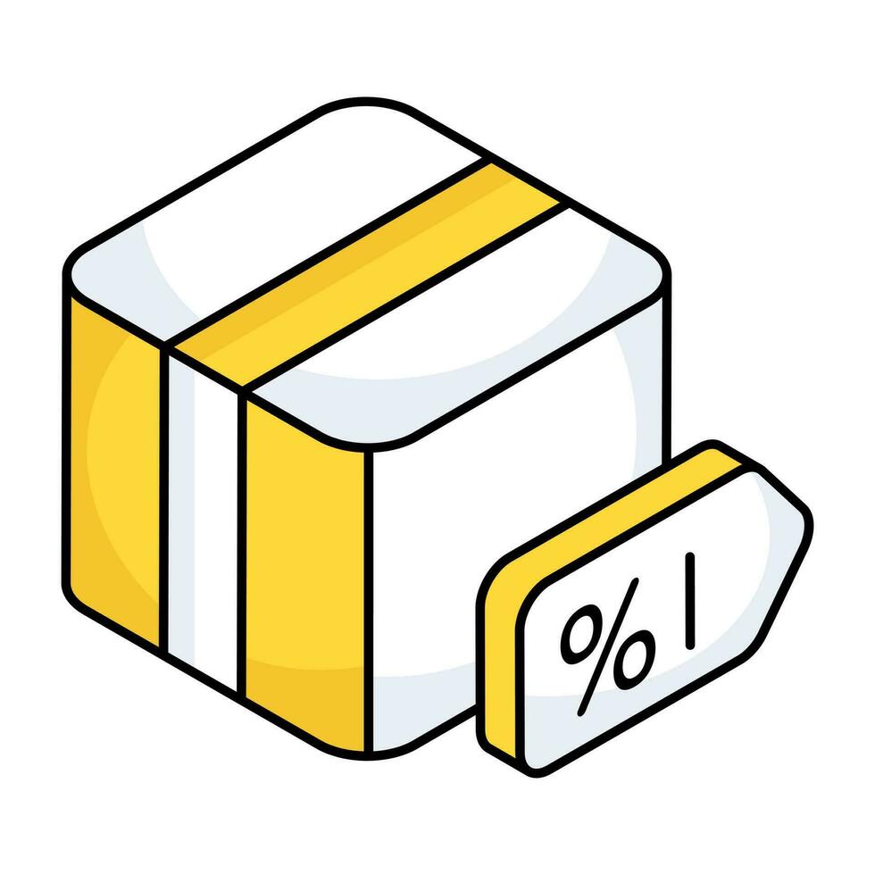 An editable design icon of logistic discount vector