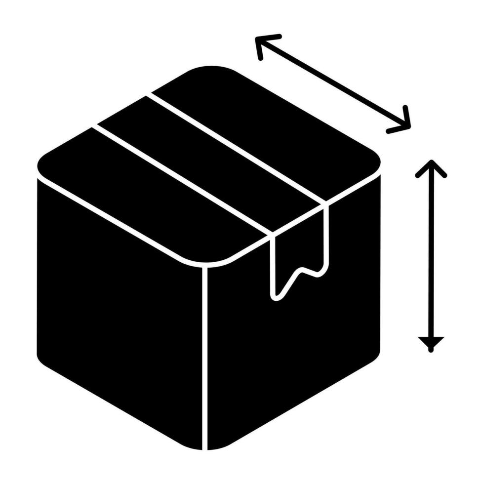 Trendy design icon of parcel size vector