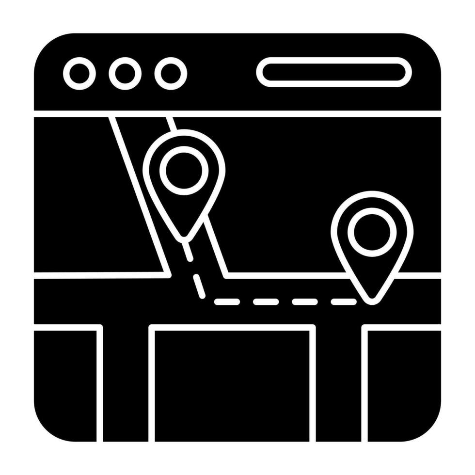 Modern design icon of online route vector