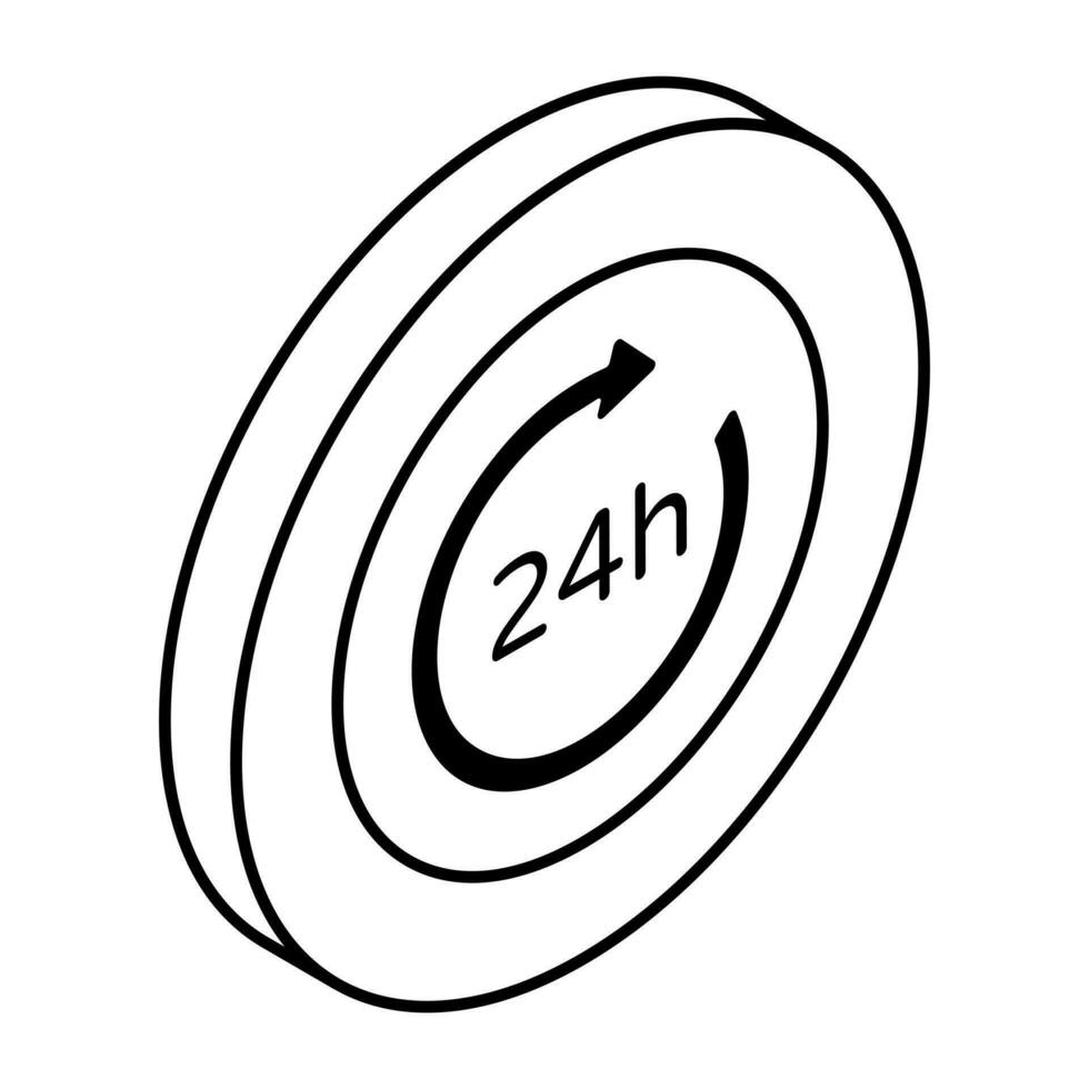 Creative design icon of round the clock vector