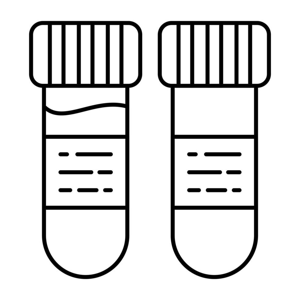 Editable linear design vector of test tubes stand