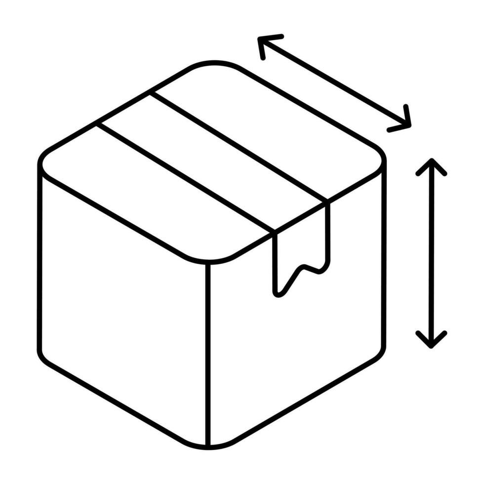 Trendy design icon of parcel size vector