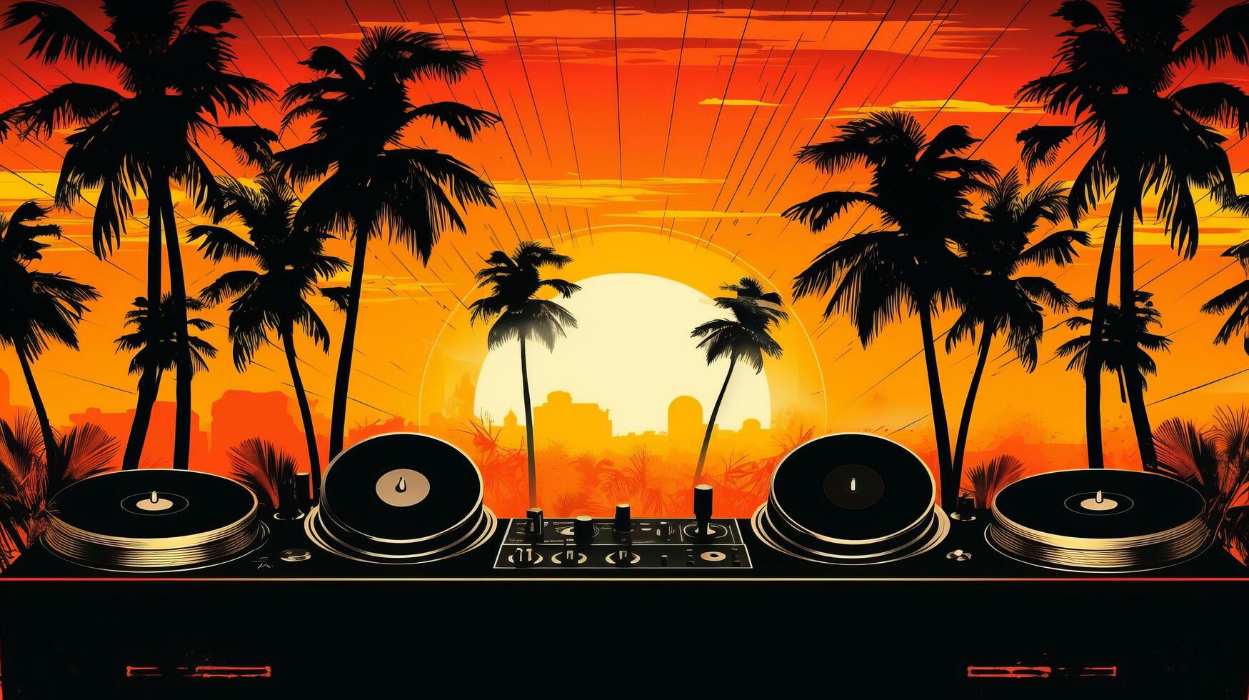 Summer disco party background. Illustration photo