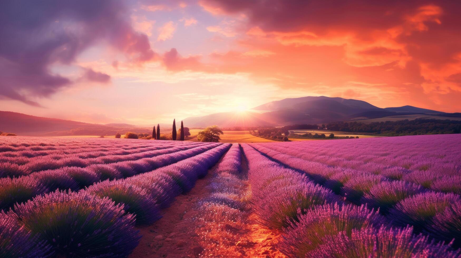 Lavender field. Illustration photo