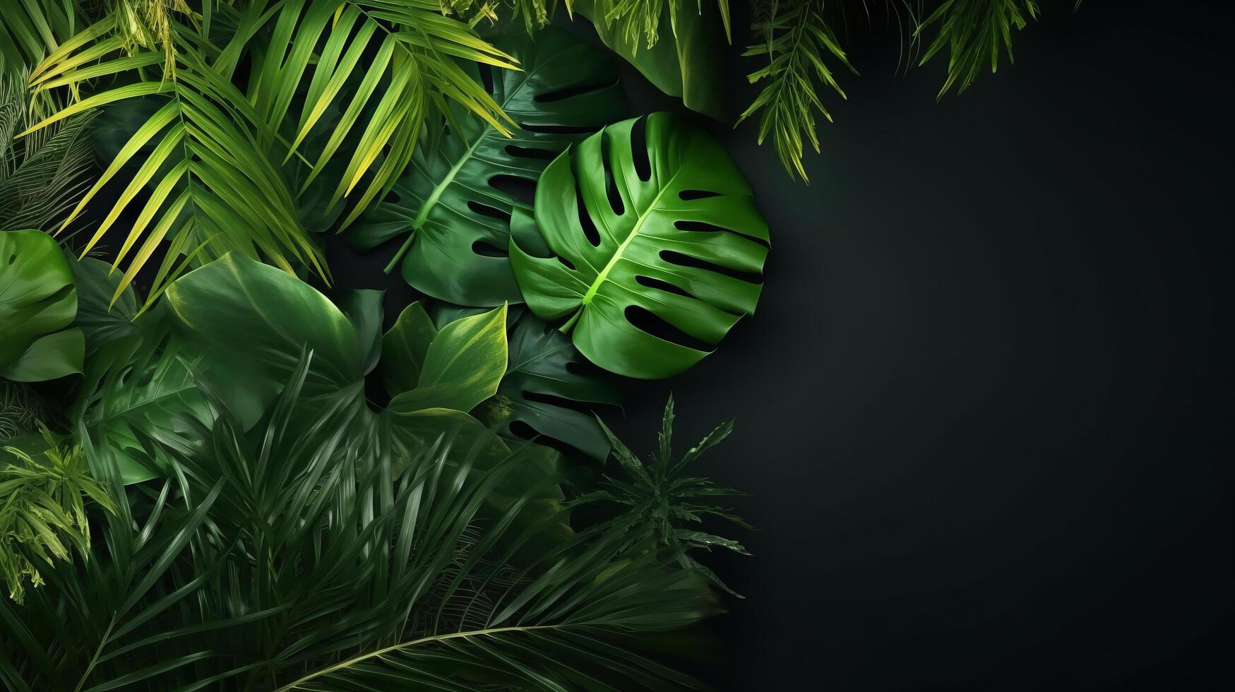 tropical hojas antecedentes. ilustración ai generativo foto