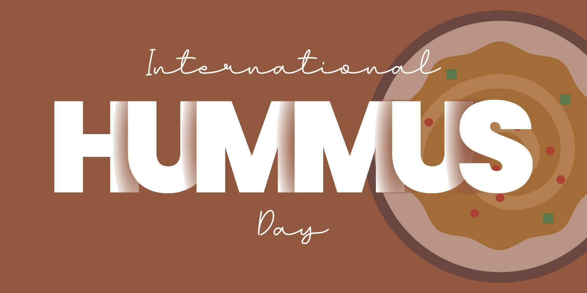 International Hummus Day Vector Illustration with a bowl of humus. Suitable for greeting card, poster and banner.