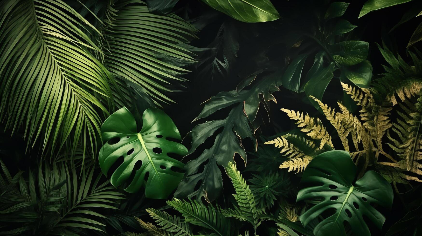 Tropical leaves background. Illustration photo