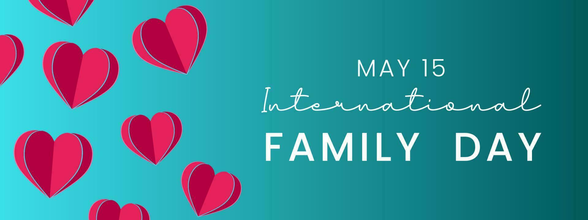 International Day of Family Illustration with paper cut of love for Web Banner or Landing Page in Flat Cartoon Hand Drawn Templates vector