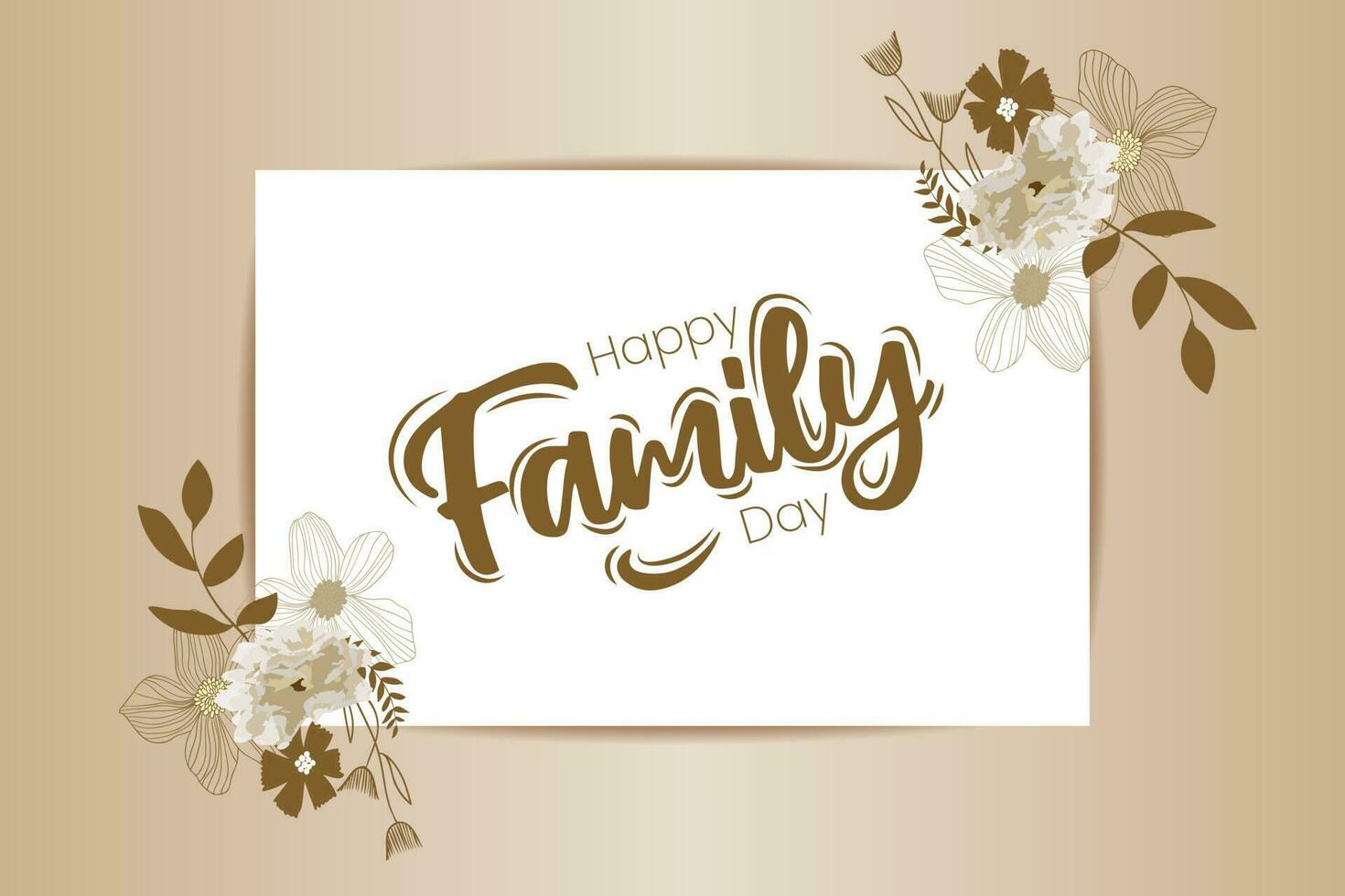 Happy Family Day card in elegant design. Vector invitation card with 