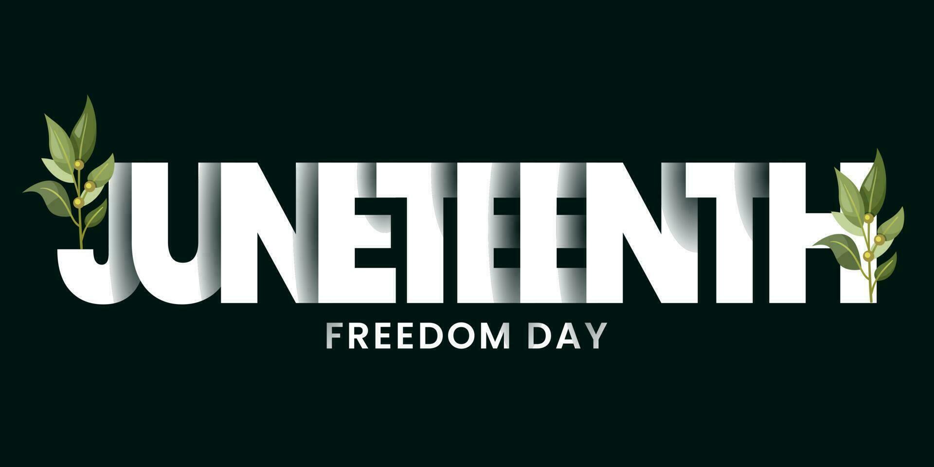 Hand drawn lettering and modern calligraphy of Juneteenth Freedom Day Background Design. vector