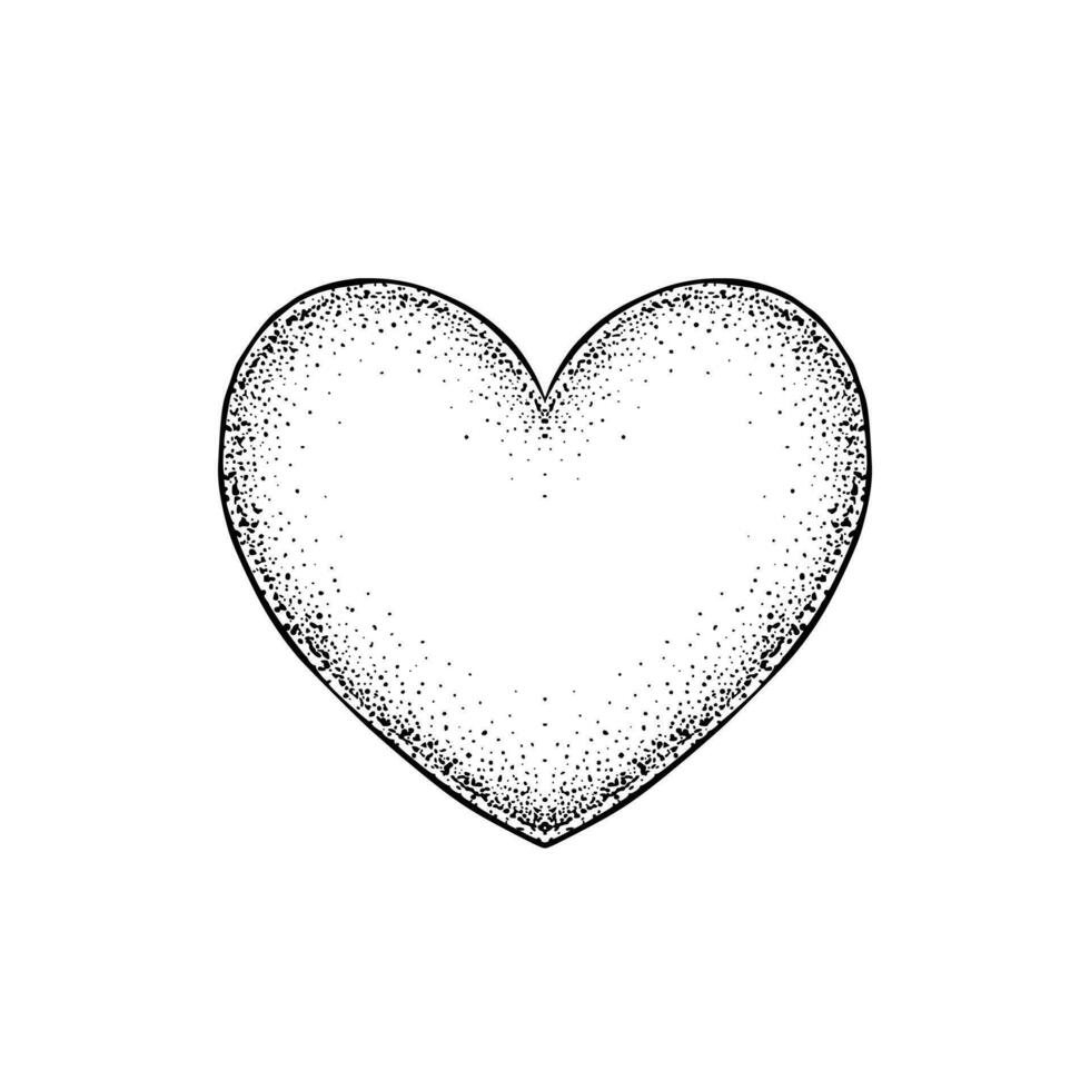 Heart Icon Logo in Black and White Color vector
