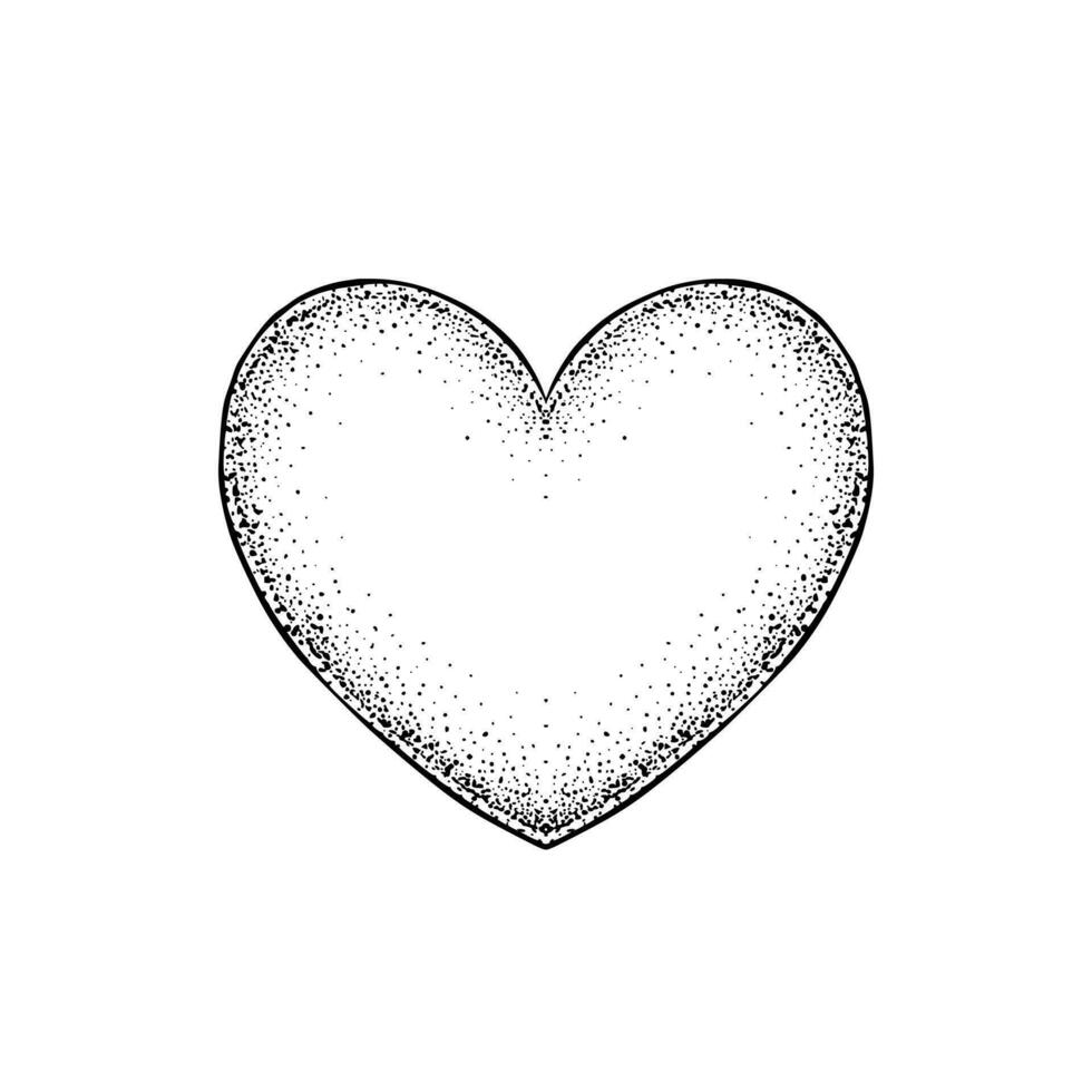 Heart Icon Logo in Black and White Color vector