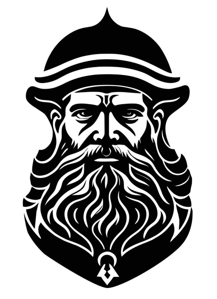 Poseidon Face Logo vector