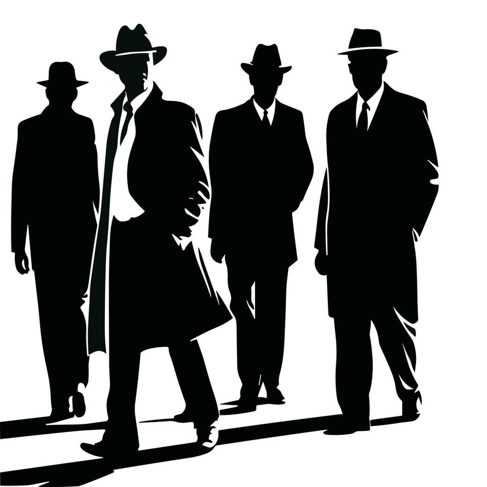 Italian Mafia Silhouette vector