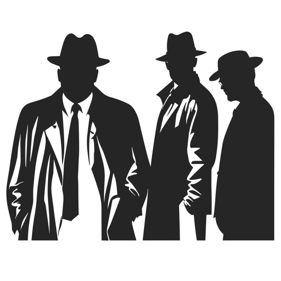 Italian Mafia Silhouette vector