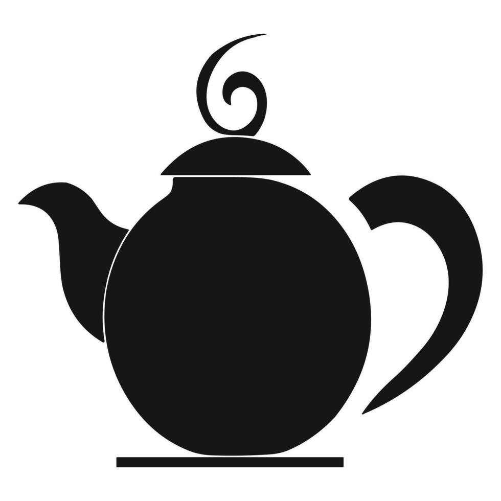 Minimalist Modern Teapot Silhouette Logo vector