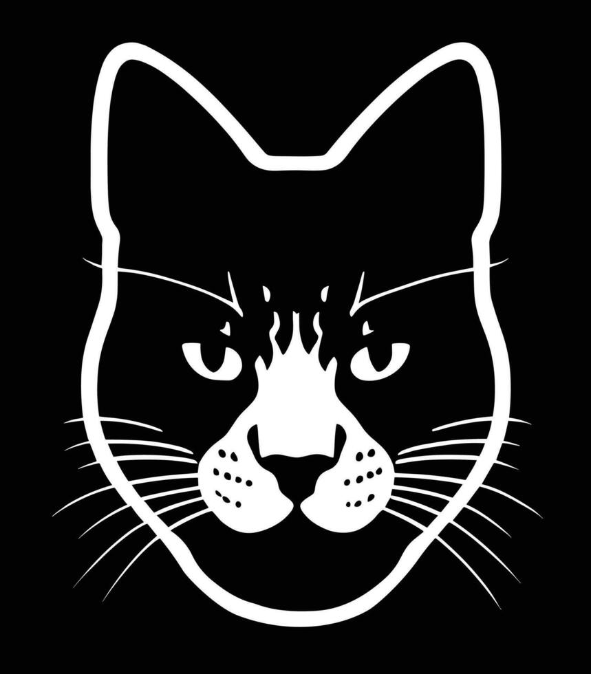 minimalista gato cara silueta vector