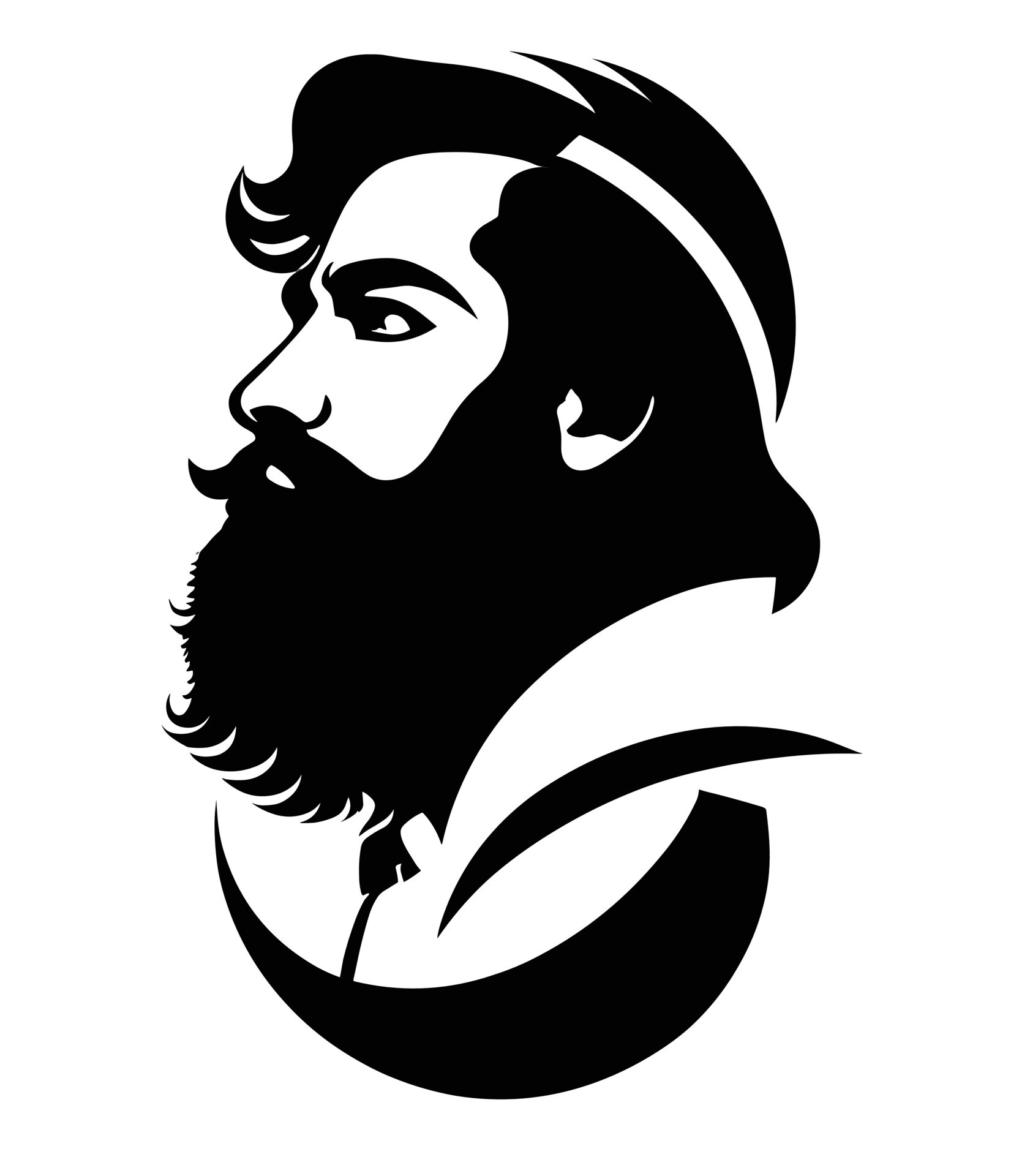 Man with beard profile 23692975 Vector Art at Vecteezy