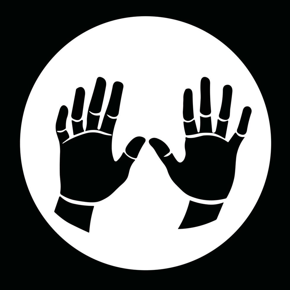 Hands Open Palmed Silhouette vector