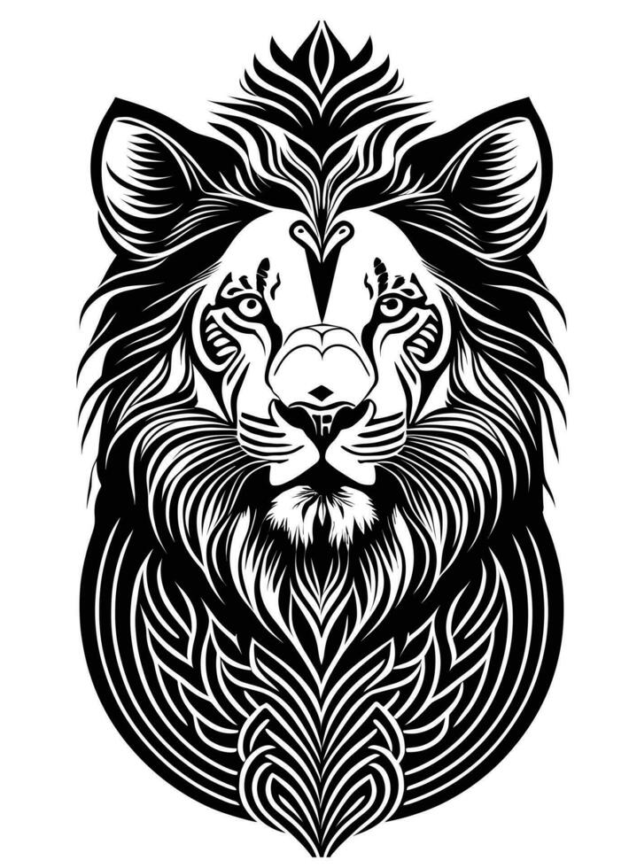 Lion Silhouette Maori Style vector