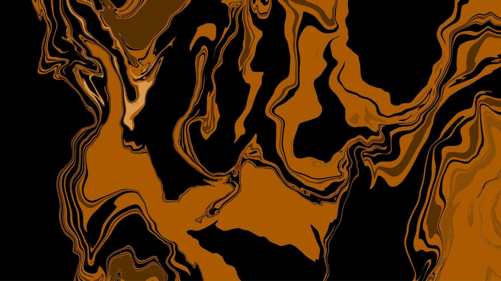 Background with marble texture. Abstract painting mix stains. Brown and black liquid paint that flows. vector