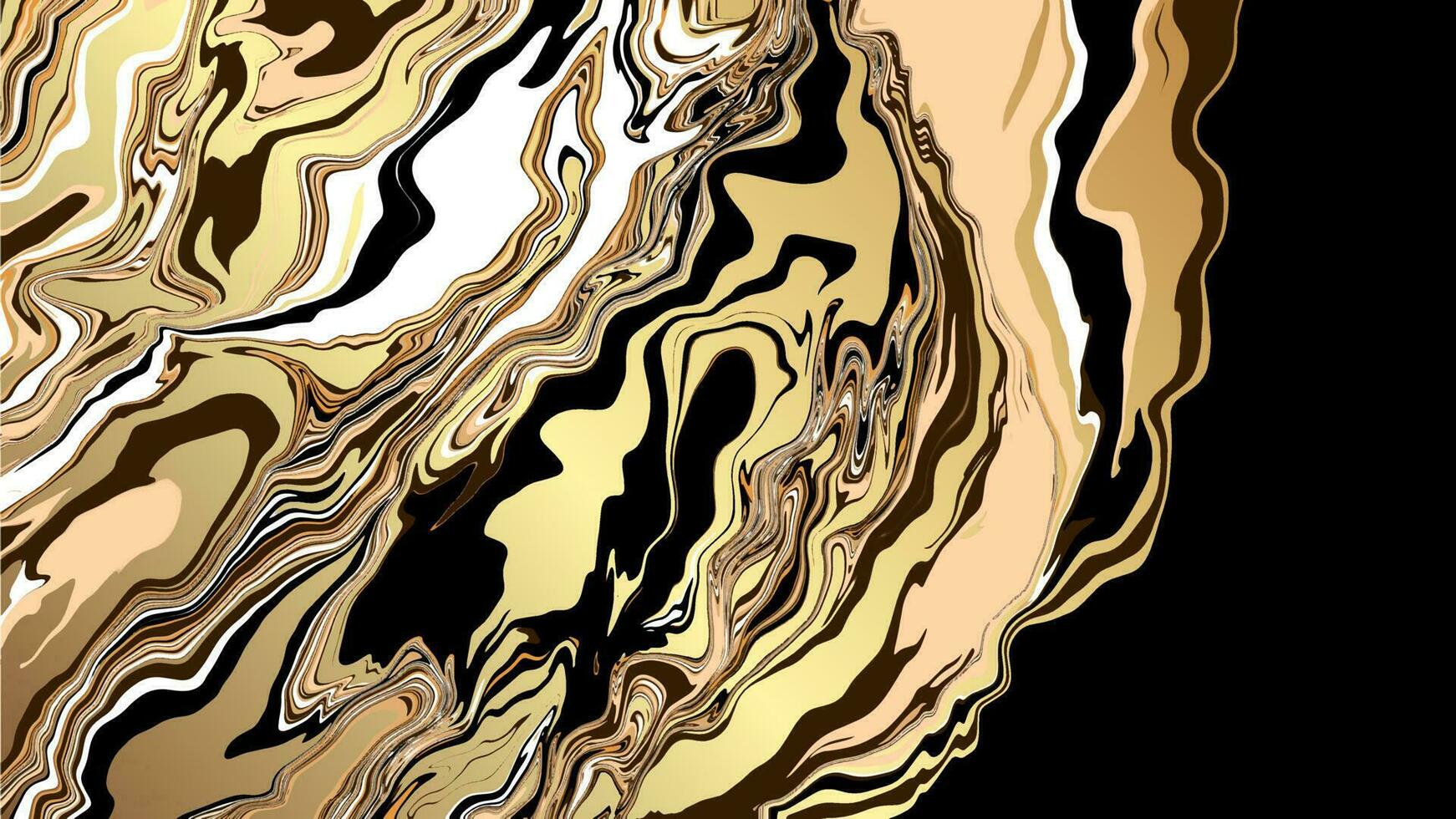 Background with marble texture. Abstract painting mix stains. Gold, beige and black liquid paint that flows. vector