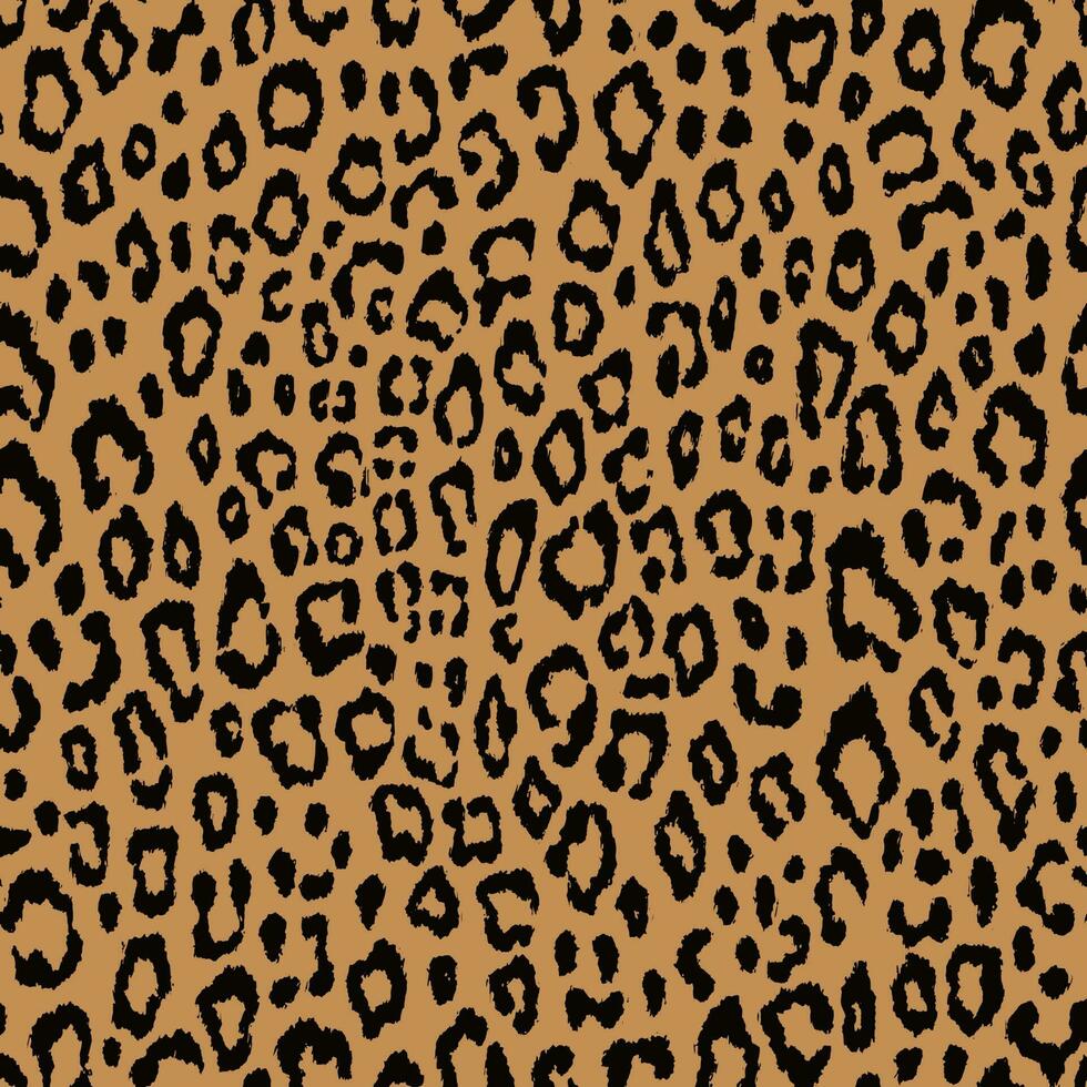 Seamless jaguar, leopard, cheetah, panther skin pattern. Animal beige and black background with small spots vector