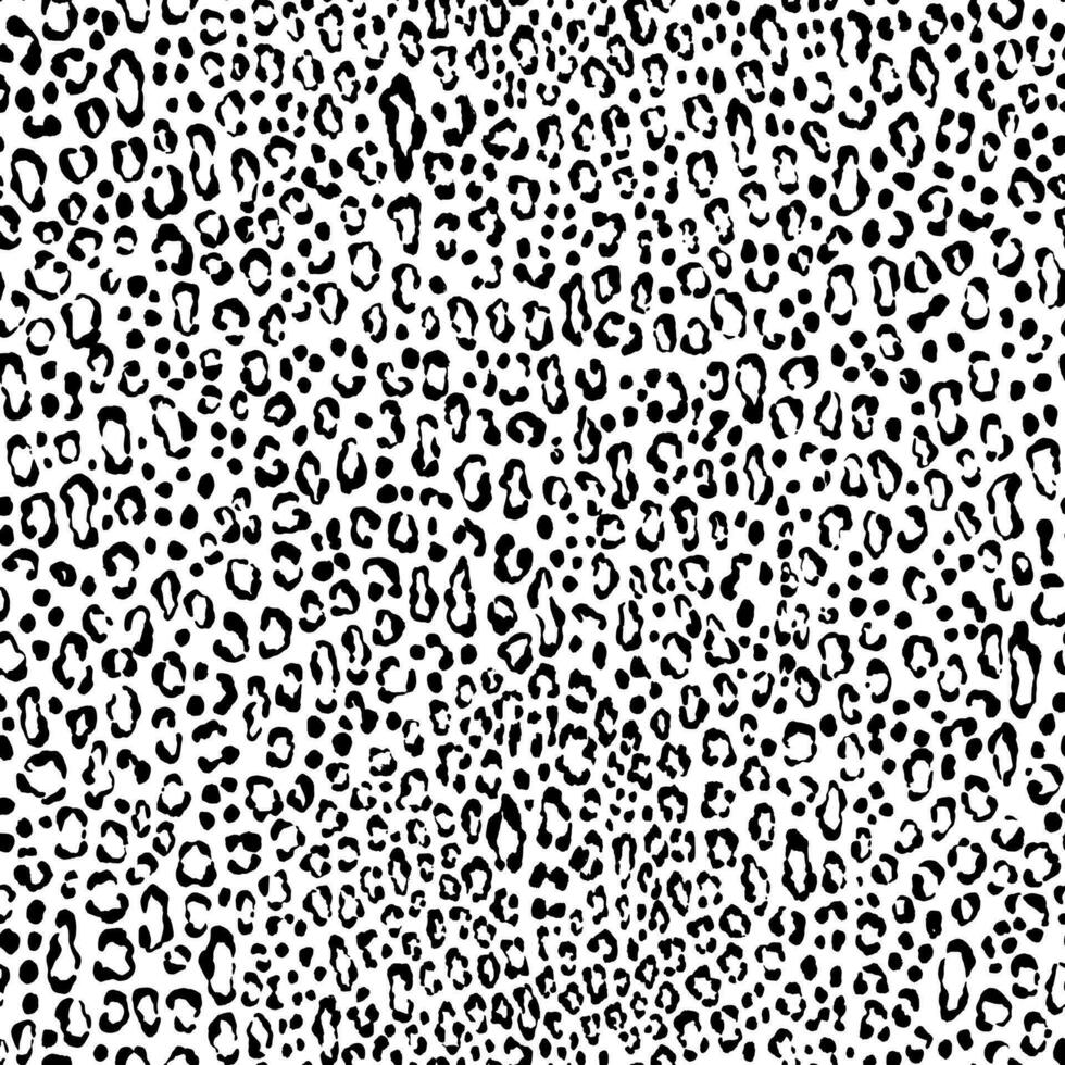 Black and white seamless animal pattern. Jaguar, leopard, cheetah, panther skin. Small spot animal fur background vector