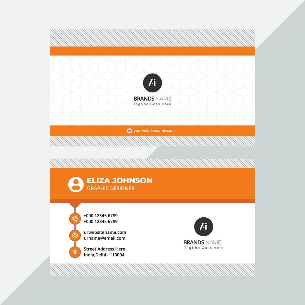 Modern Professional Business Card, Creative And Simple Business Visiting Card, Business Card Design Template vector