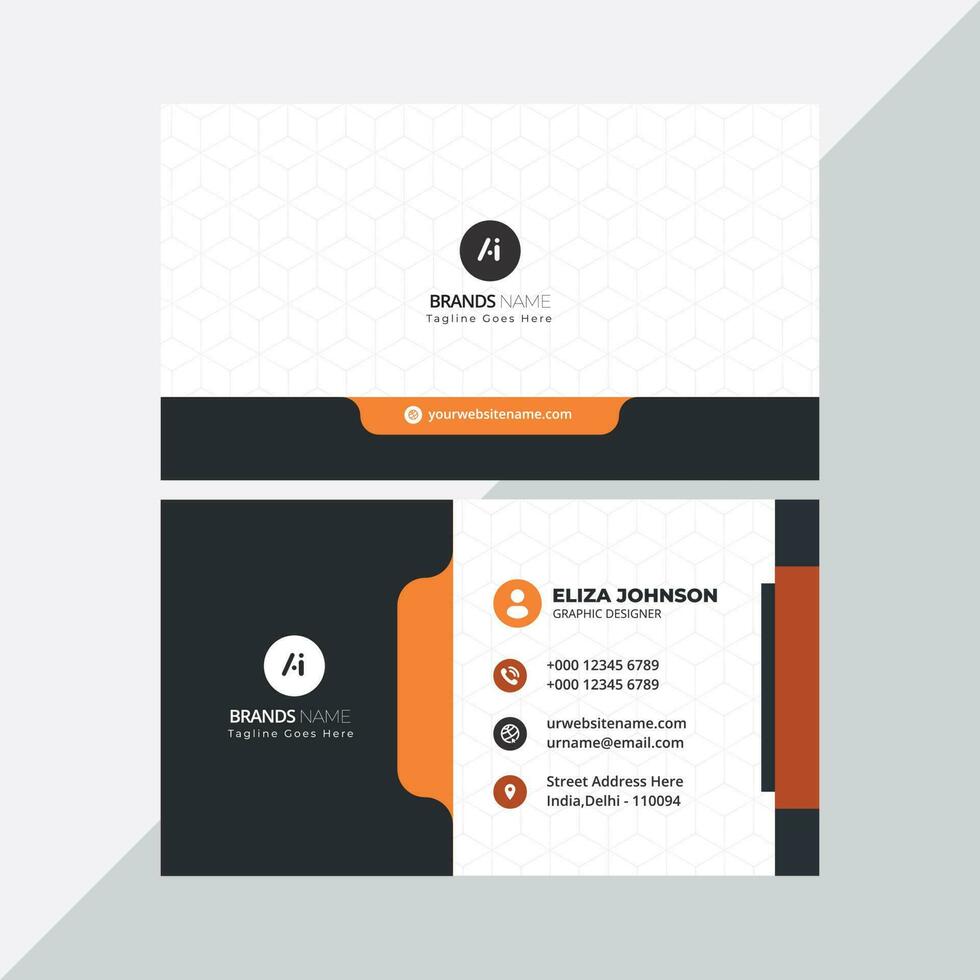 Modern Professional Business Card, Creative And Simple Business Visiting Card, Business Card Design Template vector