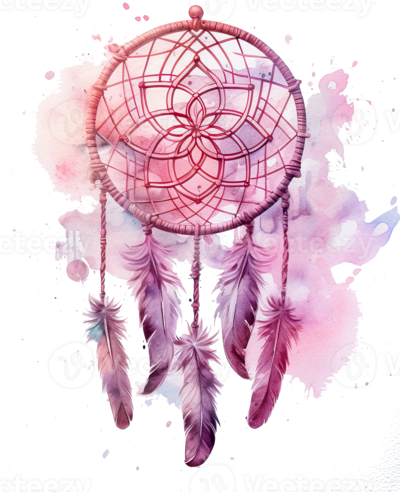 Watercolor dream catcher. Illustration png