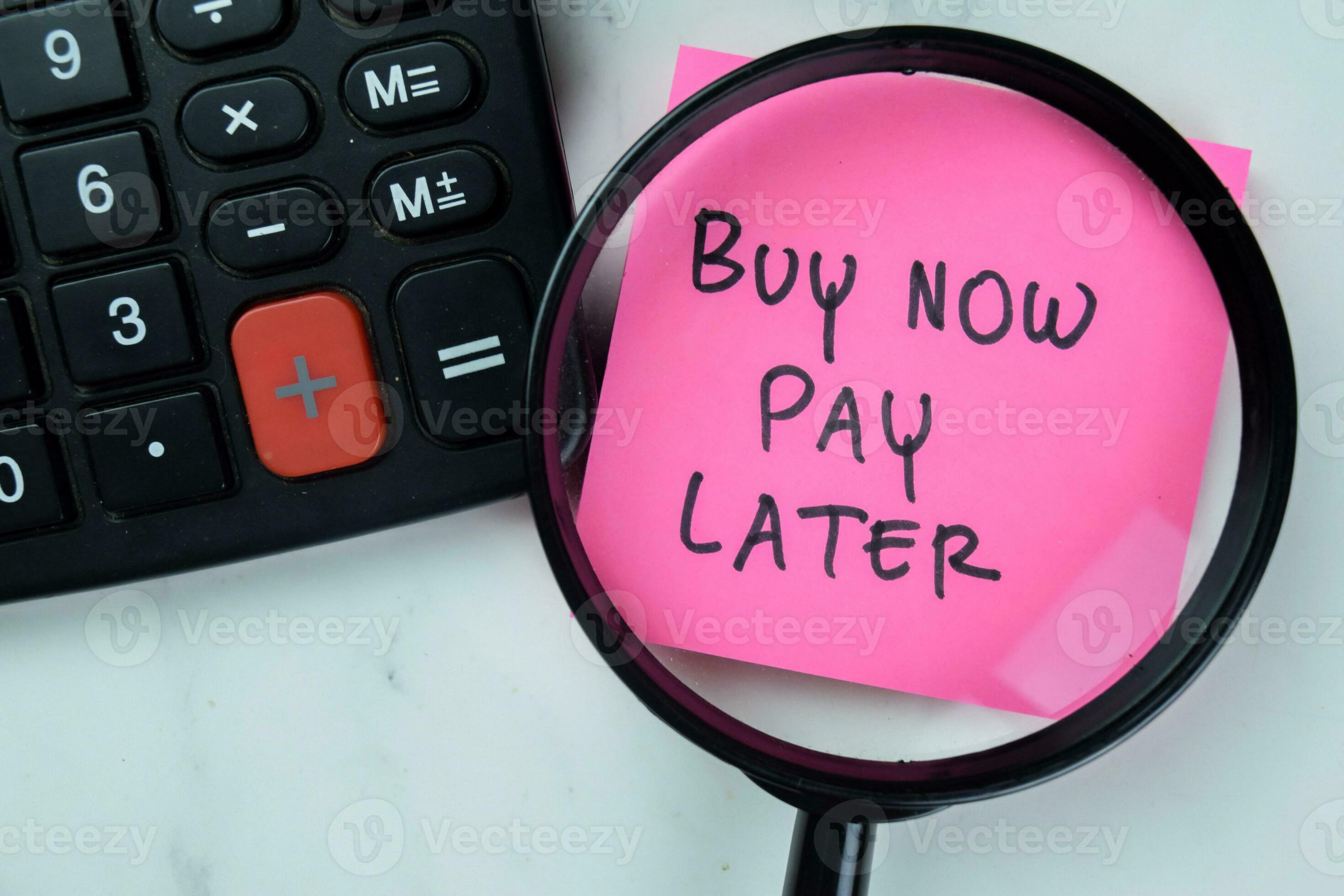 Concept of Buy Now Pay Later write on sticky notes with stethoscope