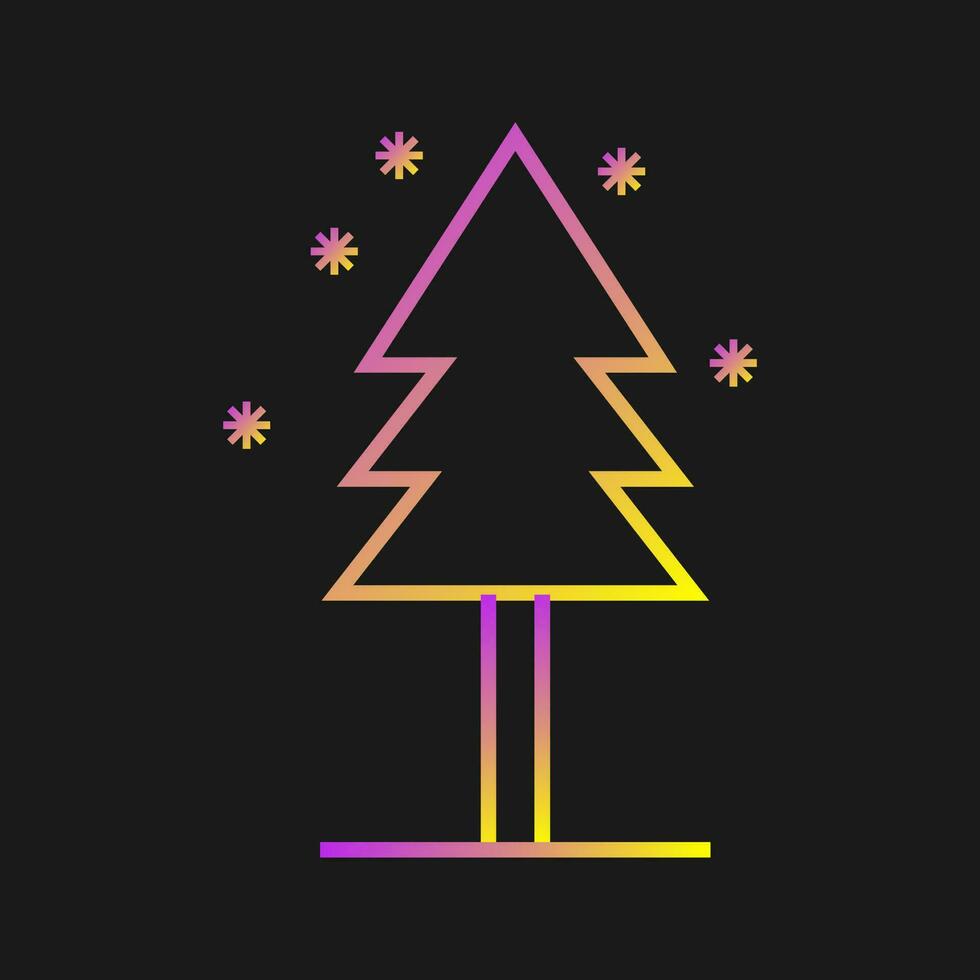 árbol en el icono de vector de nieve