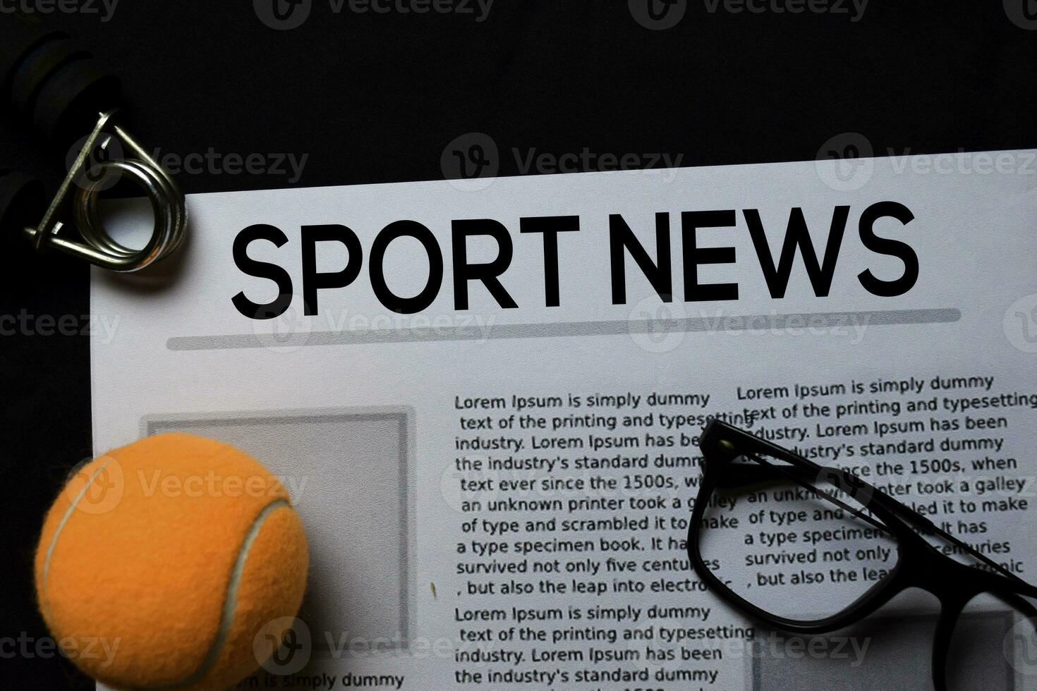 Sport News text in headline isolated on brown background. Newspaper concept photo