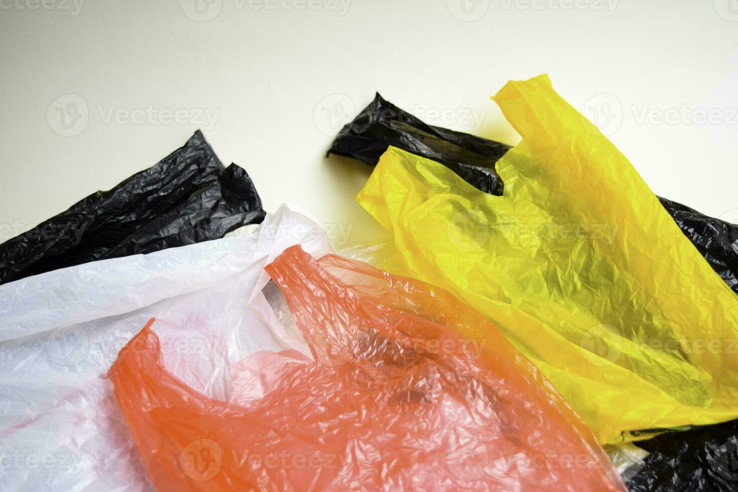 Say No To Plastic Bags - No More Plastic Concept isolated white background photo