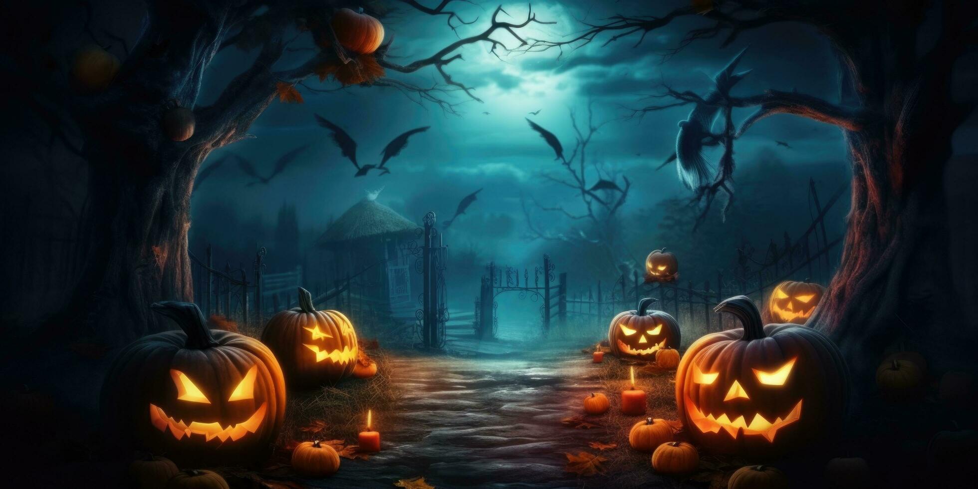 Spooky dark Halloween background. Illustration AI Generative 23695817 ...