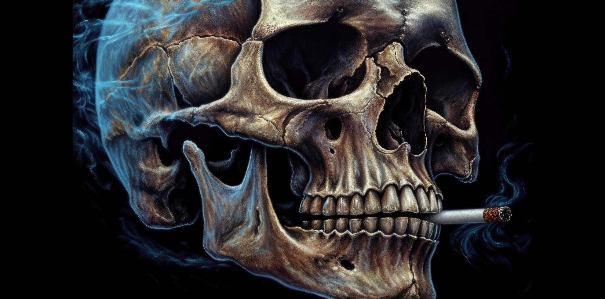 Skull horror background. Illustration photo