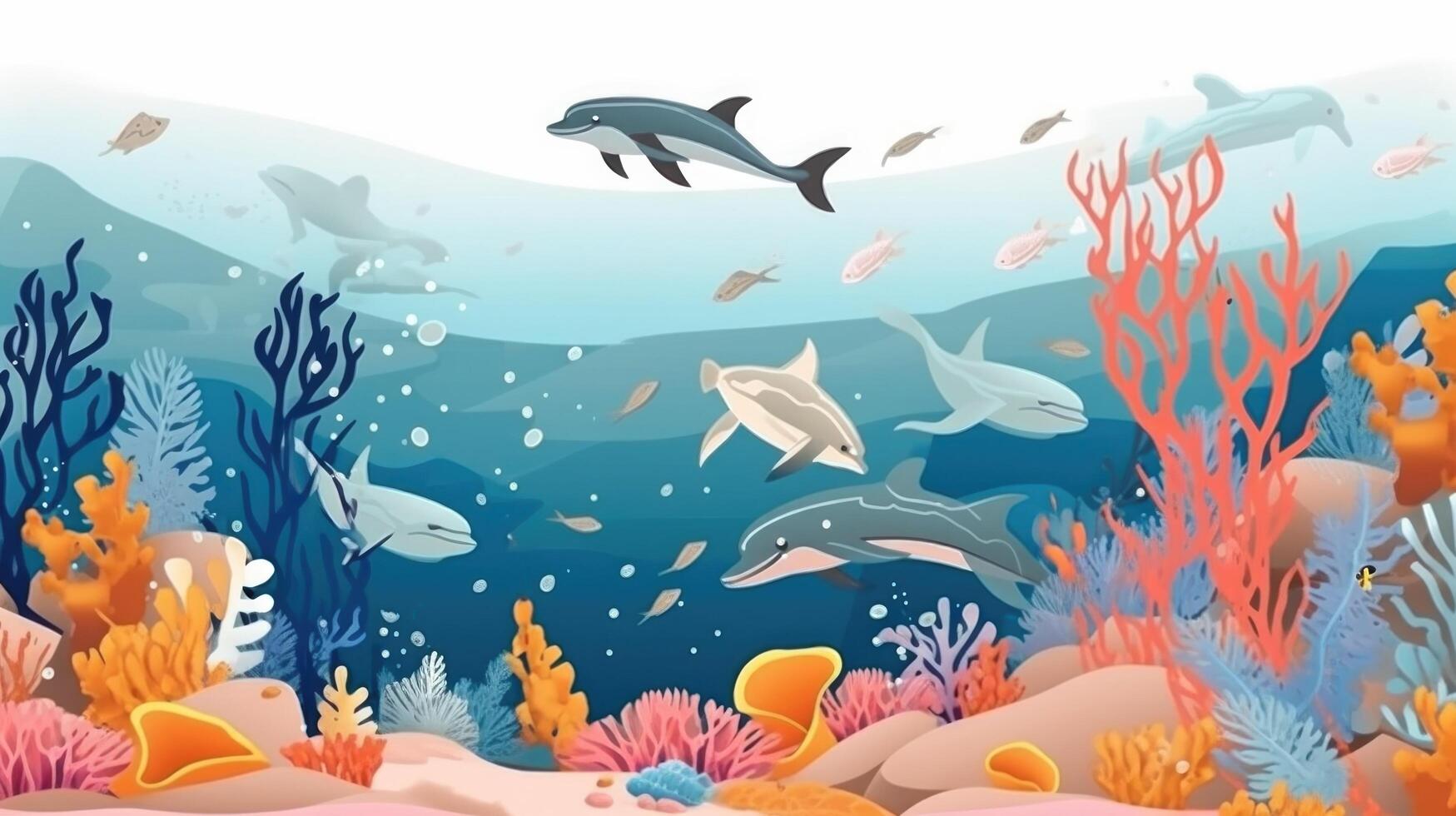 World Oceans Day background. Illustration photo