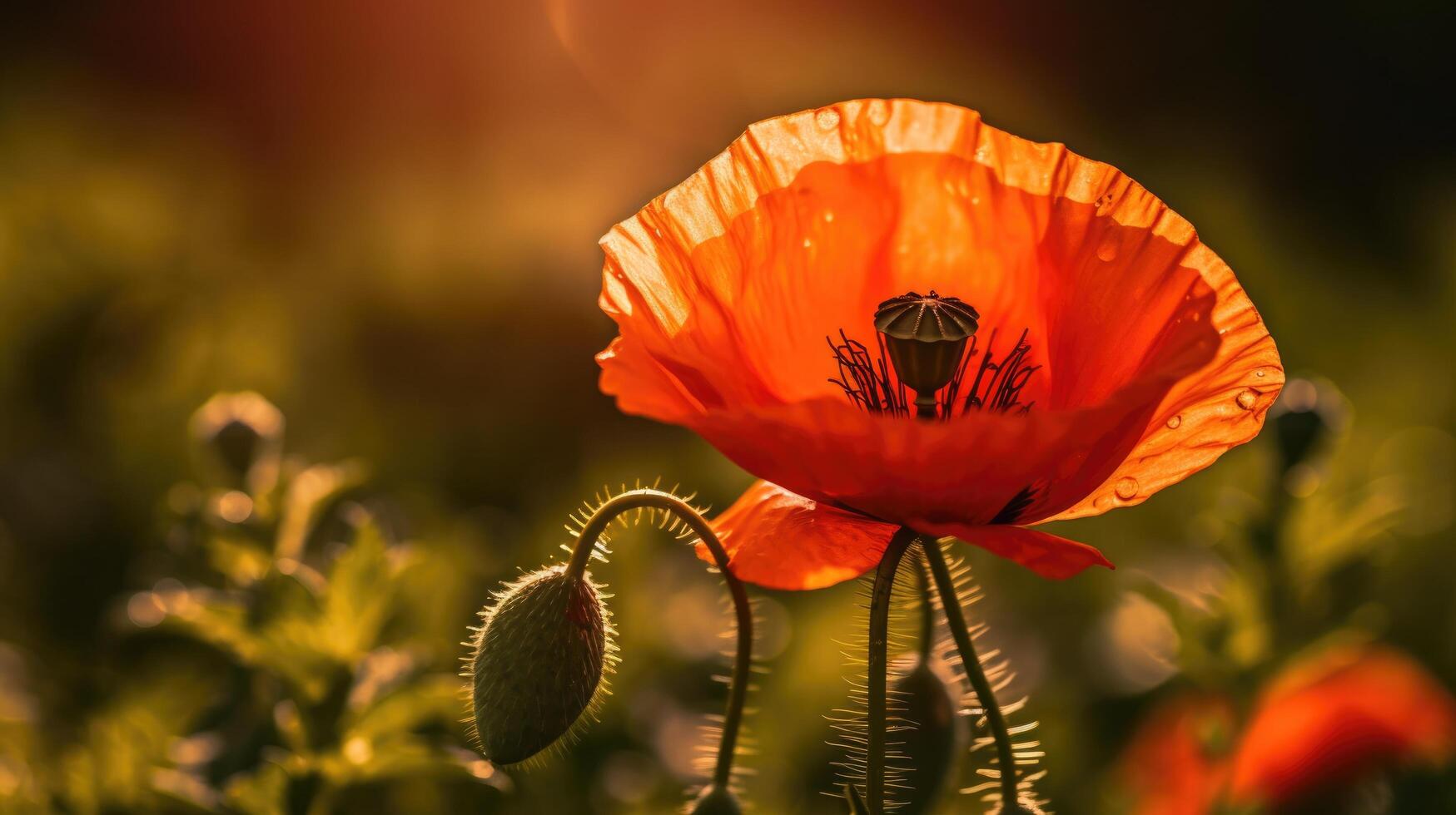 Poppy flowers. Illustration photo