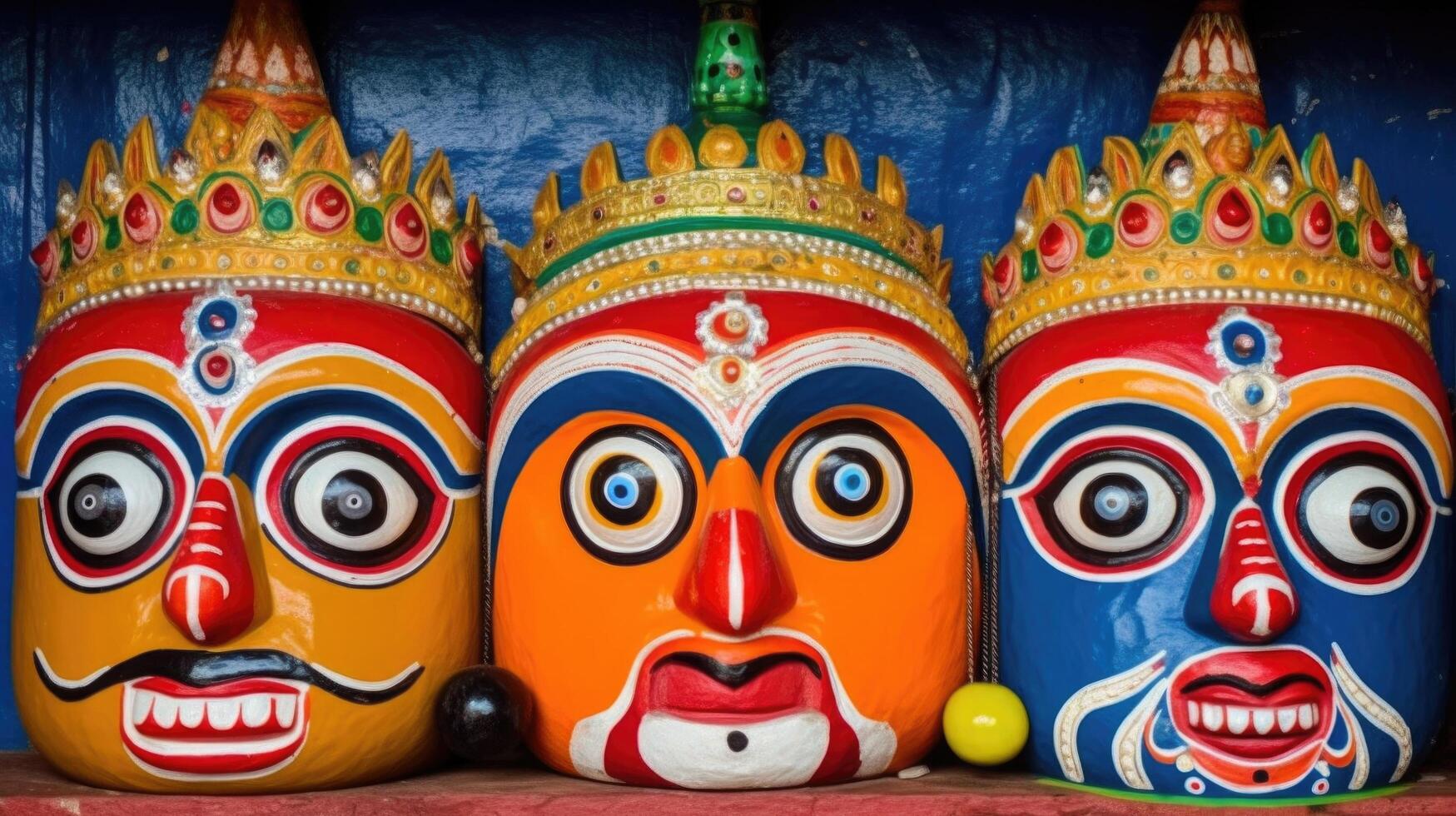 Lord Jagannath, Balabhadra and Subhadra on annual Rathayatra Illustration photo