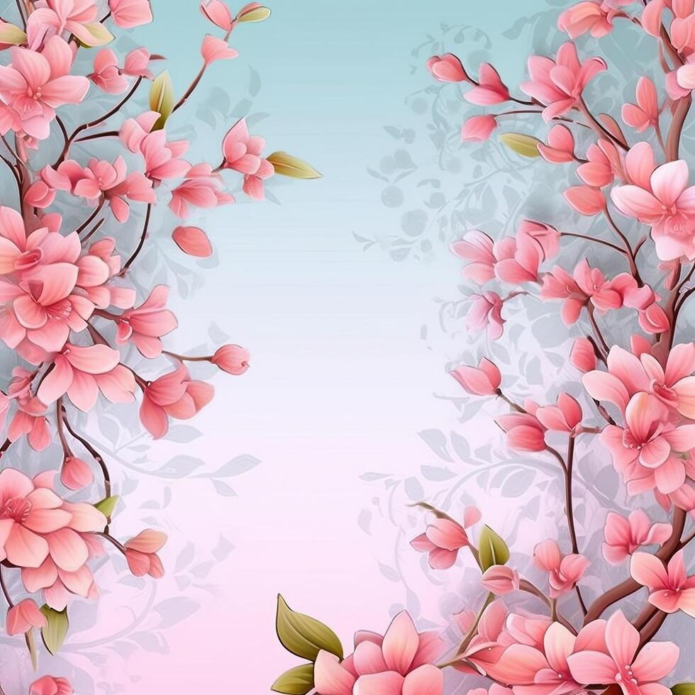 Watercolor floral background. Illustration photo