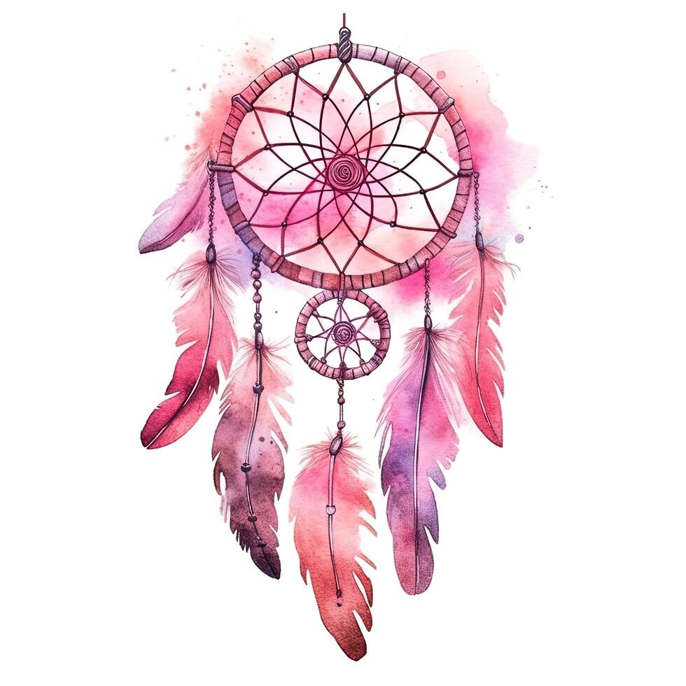 Watercolor dream catcher. Illustration photo