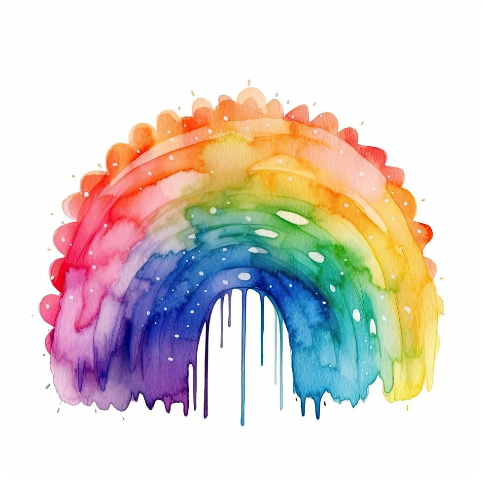 Watercolor rainbow. Illustration photo