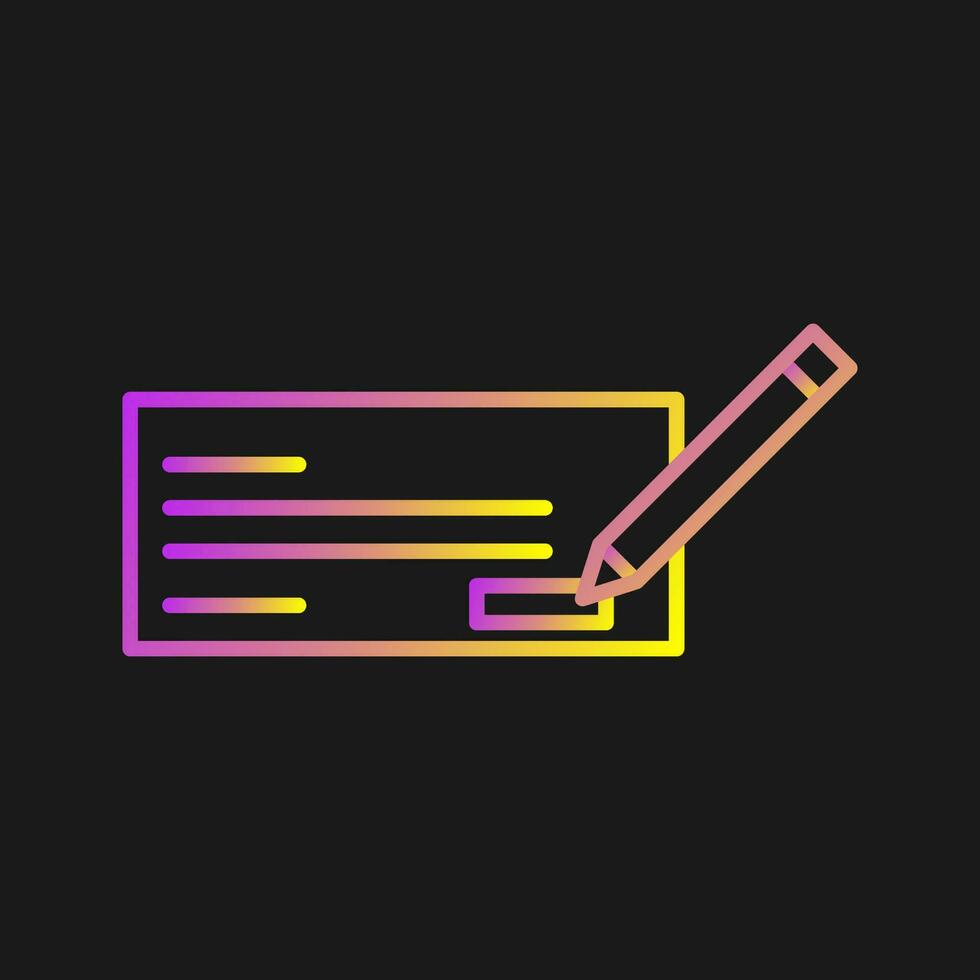 Write Cheque Vector Icon
