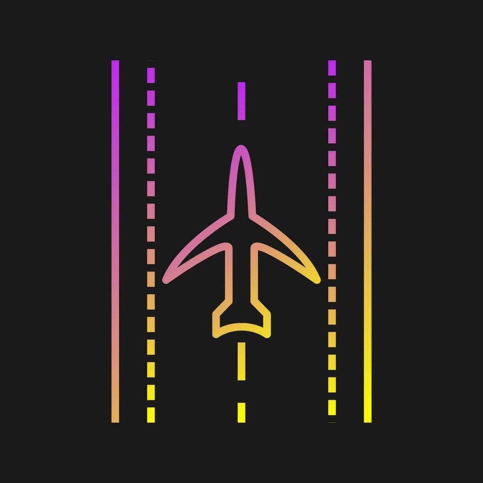 Plane on Runway Vector Icon