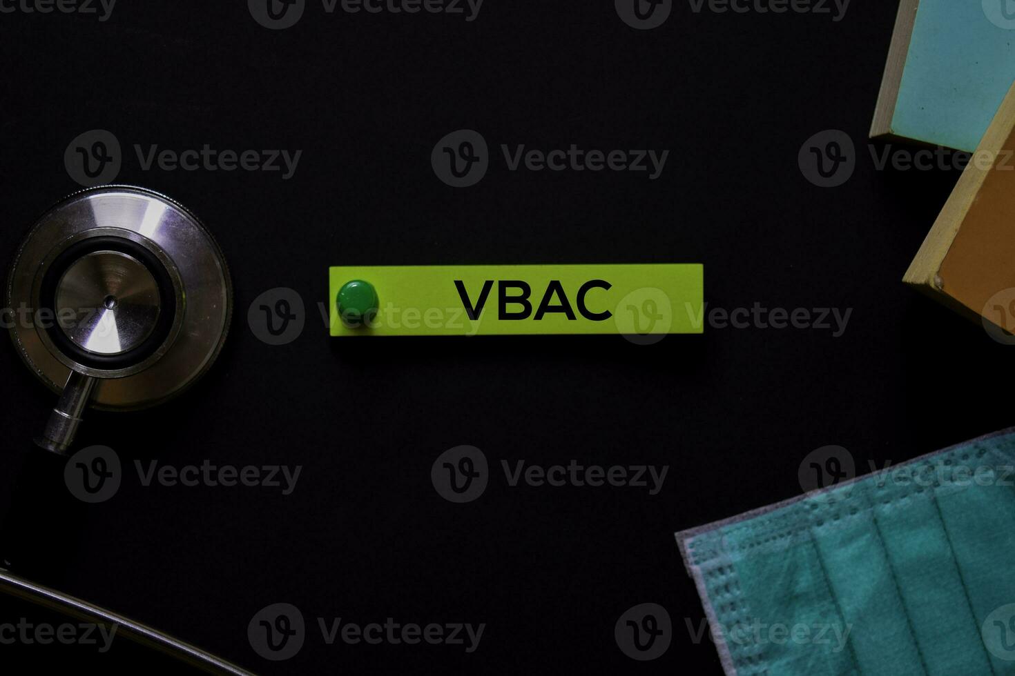 VBAC text on sticky notes. Office desk background. Medical or Healthcare concept photo